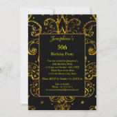 Invitation Gold Black 50e 60e 70e anniversaire (Devant)