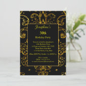 Invitation Gold Black 50e 60e 70e anniversaire (Debout devant)
