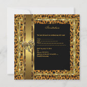 Invitation Gold Black 50e Anniversaire Animal Wild Elegant 5 (Dos)