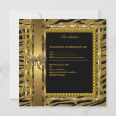 Invitation Gold Black 50e Anniversaire Animal Wild Élégant 6 (Dos)