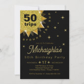 Invitation Gold Black 50th Birthday Party (Devant)