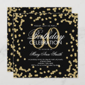 Invitation Gold Black 60e anniversaire Parties scintillant Co (Devant / Derrière)