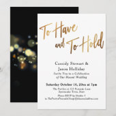 Invitation Gold Black à avoir et à tenir la réception de Boke (Devant / Derrière)