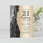 Invitation Gold Black Agate 21e anniversaire (Debout devant)