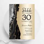 Invitation Gold Black Agate Surprise 30e anniversaire<br><div class="desc">Gate noir et or surprise 30e anniversaire invitation de fête. Design élégant et moderne avec arrière - plan de géométrie en marbre de pierre de pierre, or de parties scintillant faux et police de script de typographie. Carte invitation branchée parfaite pour une célébration anniversaire féminine élégante. Invitations Zazzle imprimées ou...</div>