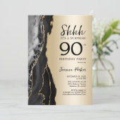 Invitation Gold Black Agate Surprise 90e anniversaire (Debout devant)