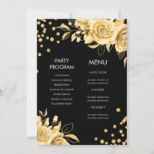 Invitation Gold Black AllinOne Parties scintillant florale 30 (Dos)