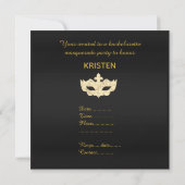 INVITATION GOLD BLACK BACHELORETTE MASQUERADE PARTI (Dos)