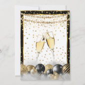 Invitation Gold Black Champagne de Noël (Dos)