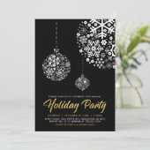 Invitation Gold & Black Chic Christmas Party (Debout devant)