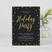 Invitation Gold & Black Chic Confetti Corporate Holiday Party (Debout devant)