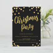 Invitation Gold Black Christmas Corporate Fête (Debout devant)