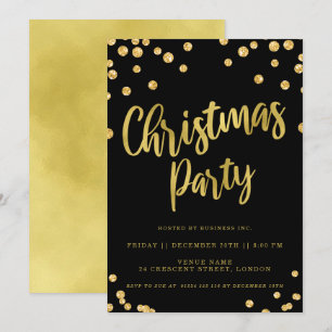 Invitation Gold Black Christmas Corporate Fête