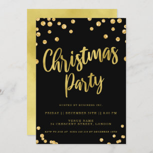 Invitation Gold Black Christmas Corporate Holiday
