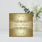 Invitation Gold Black Cravate Party (Debout devant)