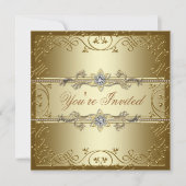 Invitation Gold Black Cravate Party (Devant)