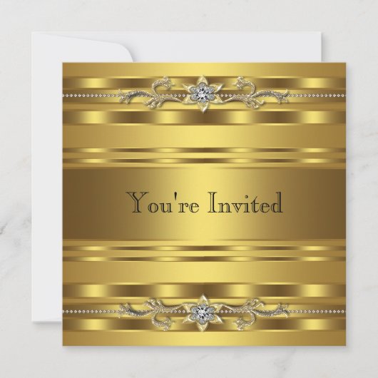 Invitation Gold Black Cravate Party Entreprise Événement (Devant)