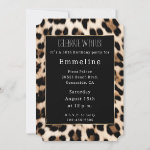 Invitation Gold Black Crème Brown Leopard 50e anniversaire