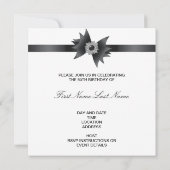 Invitation Gold Black Damask cadeau Classy 50e anniversaire (Dos)