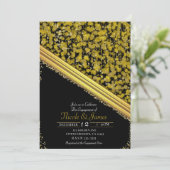 Invitation Gold & Black Elegant Glam Engagement Party (Debout devant)