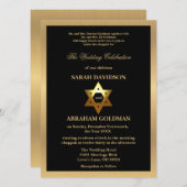 Invitation Gold Black Formal Traditional Jewish Wedding Invit (Devant / Derrière)