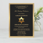 Invitation Gold Black Formal Traditional Jewish Wedding Invit (Debout devant)