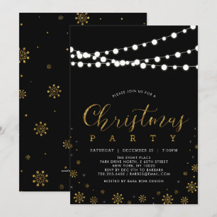 Invitation Gold & Black   Guirlande Lumineuse de Noël