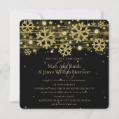 Invitation Gold & Black Holiday Wedding Enregistrer La Date (Devant)