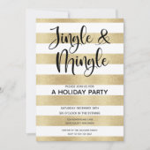 Invitation Gold Black Jingle et Mingle Holiday Party (Devant)