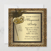 Invitation Gold Black Leopard Masquerade Party (Dos)
