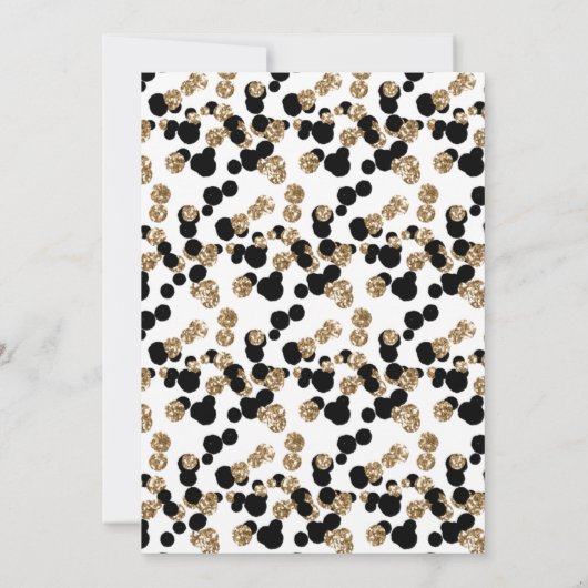 INVITATION GOLD BLACK LEOPARD WHITE DIAMOND IMPRIMER ANNIVERS (Dos)