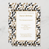 INVITATION GOLD BLACK LEOPARD WHITE DIAMOND IMPRIMER ANNIVERS (Devant / Derrière)