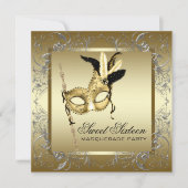 Invitation Gold Black Masquerade (Devant)