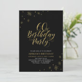 Invitation Gold & Black | Moderne Chic 60e Anniversaire (Debout devant)