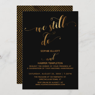 Invitation Gold & Black Nous faisons toujours la typographie 