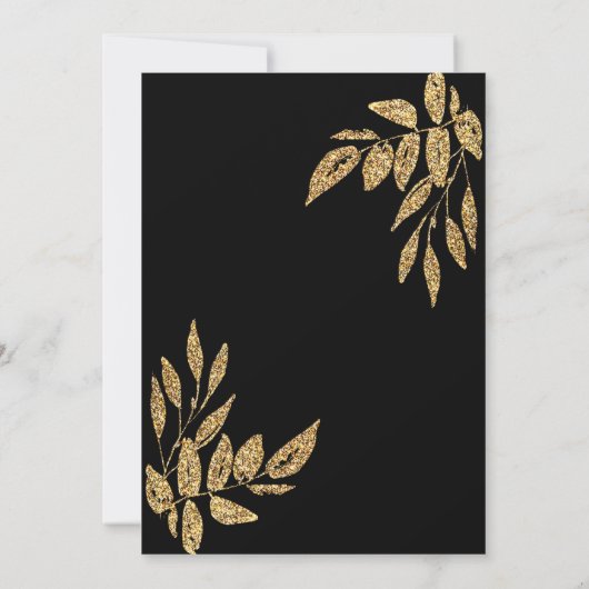 Invitation Gold Black Parties scintillant 70e anniversaire (Dos)