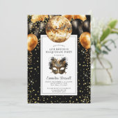 Invitation Gold Black Parties scintillant Anniversaire Masque (Debout devant)