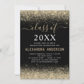 Invitation Gold Black Photo Graduation Party Classe de 2023 (Devant)