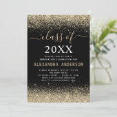 Invitation Gold Black Photo Graduation Party Classe de 2023 (Debout devant)