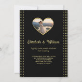 Invitation Gold & Black Polka Dot Personalized wedding (Devant)