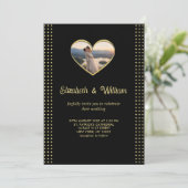 Invitation Gold & Black Polka Dot Personalized wedding (Debout devant)