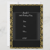 Invitation Gold Black Red fête d'anniversaire (Dos)
