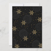 Invitation Gold & Black | Réveillon de Noël Moderne et Chic (Dos)