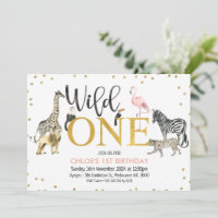 Gold Black Rose Wild One Safari Animaux Anniversai
