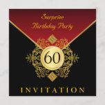 Invitation Gold Black Royal Red 60th Birthday Surprise Party<br><div class="desc">Élégant Red, Black & Gold 50th-60th-70th-any year—gemstone Gold a été taillé en or pour les occasions spéciales et les invitations à des fêtes d'événements. Personnalisez le texte pour créer votre propre invitation pour toute célébration d'étape ou remplacez l'année par votre monogramme pour une raison populaire de célébrer. Les illustrations ne...</div>