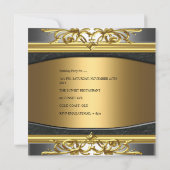 Invitation Gold Black Silver Gold 40e fête d'anniversaire (Dos)