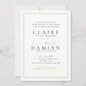 Invitation Gold Black Simple Elegance Romantique Script Maria (Devant)