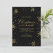 Invitation Gold & Black | Soirée de Noël Moderne Chic (Debout devant)