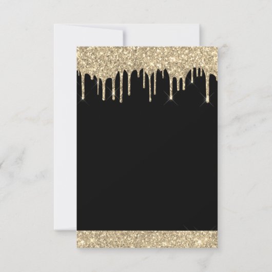 Invitation Gold Black Sparkle Parties scintillant Sweet 16 En (Dos)