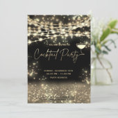Invitation Gold Black string lumières entreprise Cocktail par (Debout devant)